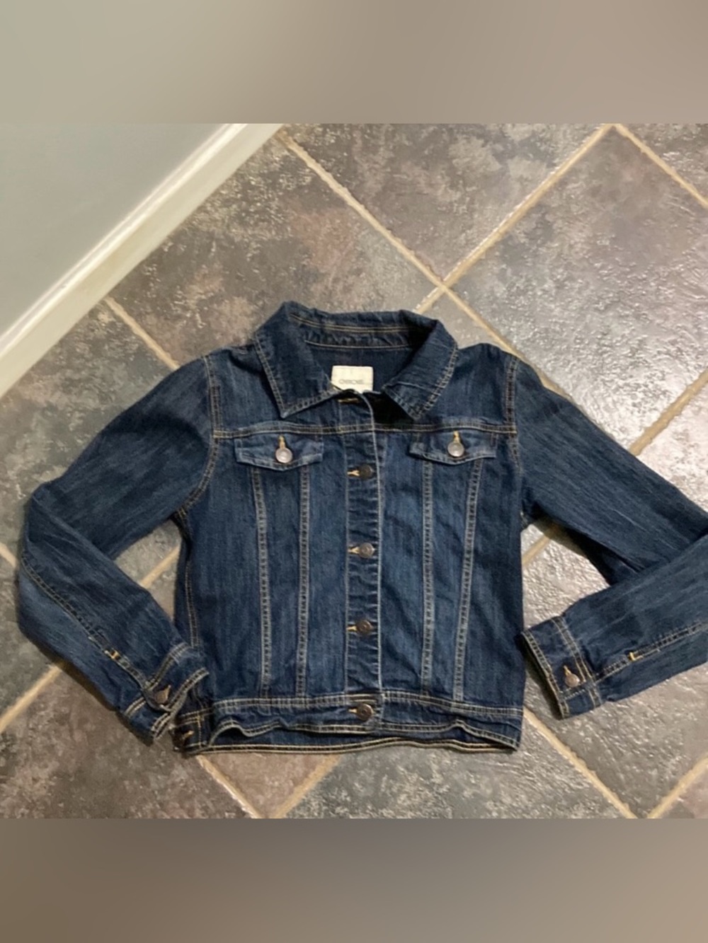 Cherokee Girls Dark Blue Denim Jean Jacket Size XL 14/16